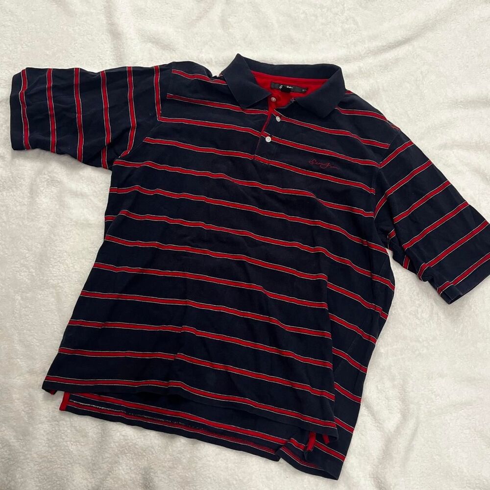 Sean-john Men's Navy and Blue Polo-shirts